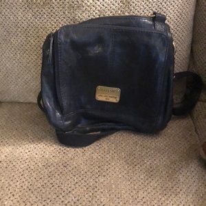Black Leather Fossil Cross body